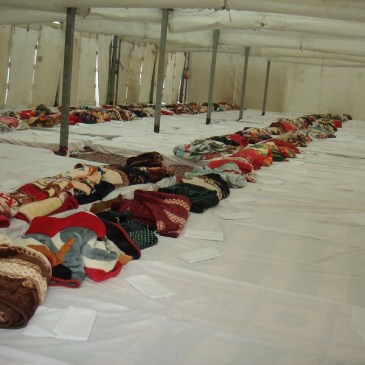 Inside of a tent on Mina – the main camp site for Hajj