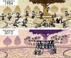 Kids playing in 1984 vs 2012