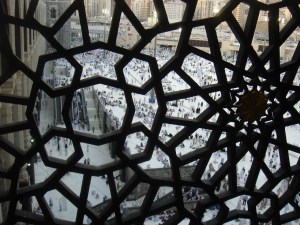 View through a grill in the haram - Makkah