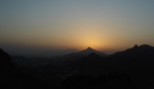 The sun's glow is now visible