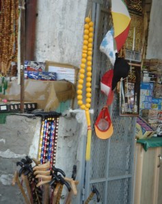 This giant tasbeeh was on sale at the foot of the mountain