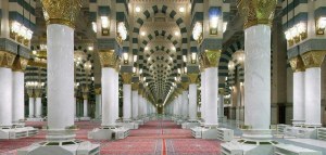 Another view of the inside of Masjid-an-Nabawi