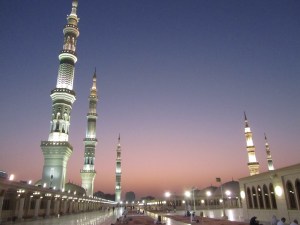 An early morning shot from the rooftop of Masjid-an-Nabawi