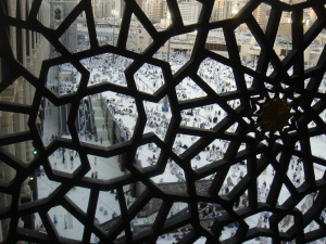 View through a grill in the haram - Makkah