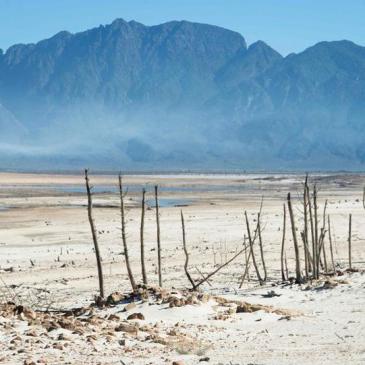 Cape Town's biggest dam lies close to empty due to severe drought. (Image credit: Rodger Bosch / AFP)