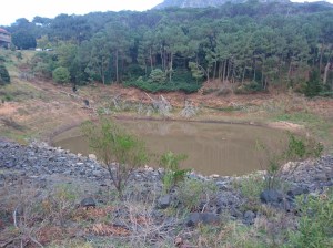 UCT's dam - almost empty - in April 2018.