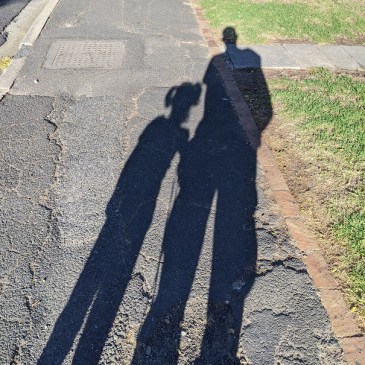 Shadows of myself and my daughter