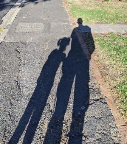 Shadows of myself and my daughter