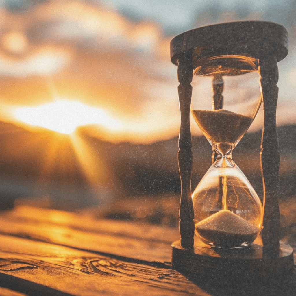 Hourglass with time running out
